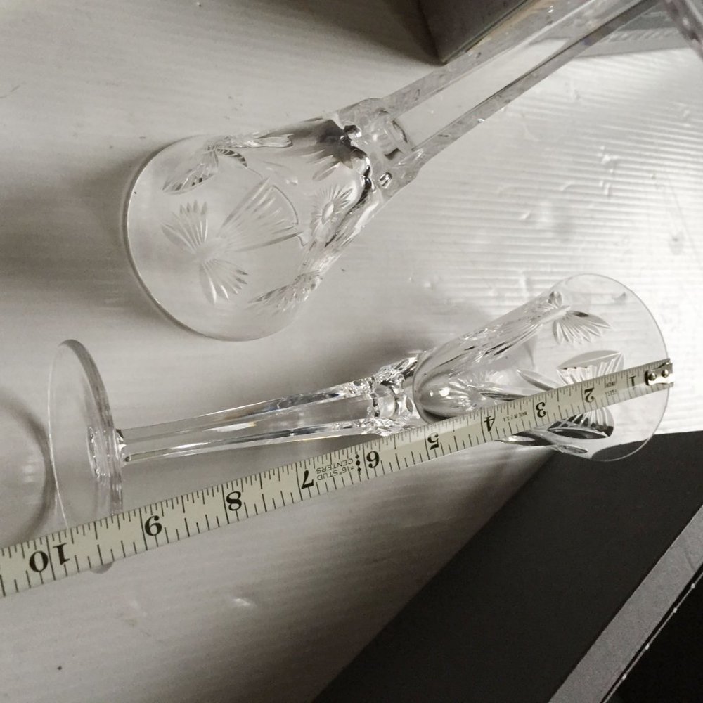 10" Tall Waterford ❤️ 5 Universal Wishes -Millennium Collection 2 Crystal Flutes - Picture 8 of 11